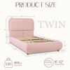 Brafab Twin Boucle Bed Frame, Upholstered Cloud Bed Frame with Headboard, Rounded Corners Design & Easy Assembly – Modern Platform Fluffy Bed,PINK - 2 of 4