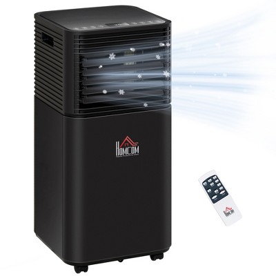HOMCOM  Mobile Portable Air Conditioner for Home Office Cooling, Dehumidifier, Ventilating w/ Remote, LED Display, 24H Timer, Black