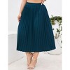 Coolmee Womens Plus Size Maxi Skirt Long Shirring Pleated Skirts Elastic High Waisted A Line Skirts - 2 of 4