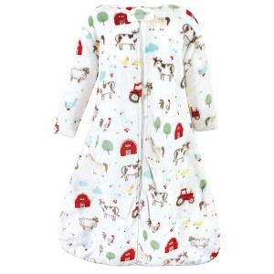 Hudson Baby Infant Boy Plush Sleeping Bag, Sack, Blanket, Boy Farm Animals Long Sleeve - 1 of 2