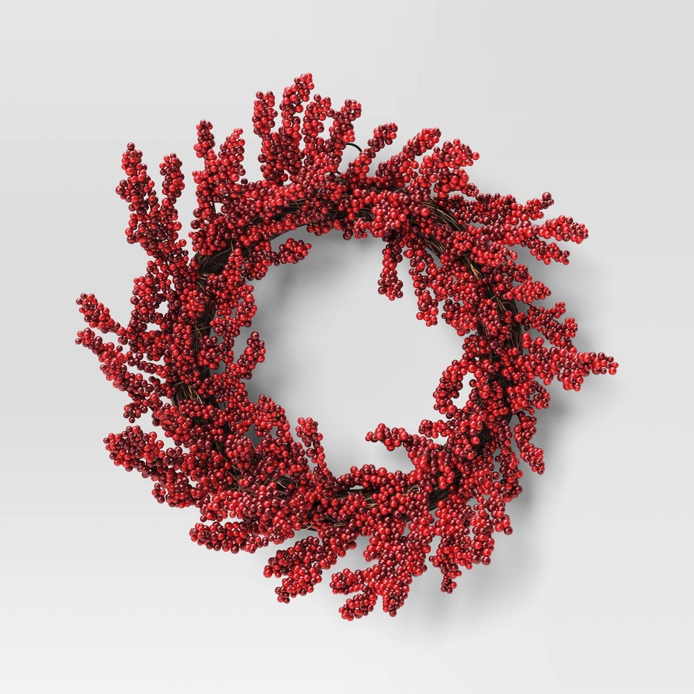 Berry Christmas Wreath Red - Threshold™