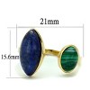Slickblue Women's IP Gold Stainless Steel Ring with Montana Synthetic Lapis Stone, Size 5-10 - 2 of 4