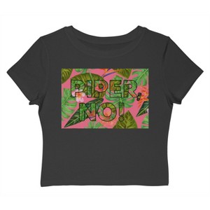Rerun Island Women's Piper No Tropical Southern Charm Luxury Paradise With A Side Of Chaos Short Sleeve Graphic Cotton Baby Tee - 1 of 4