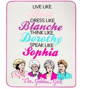 Silver Buffalo The Golden Girls "Live Like" Micro Plush Throw Blanket | 45 x 60 Inches - 1 of 4