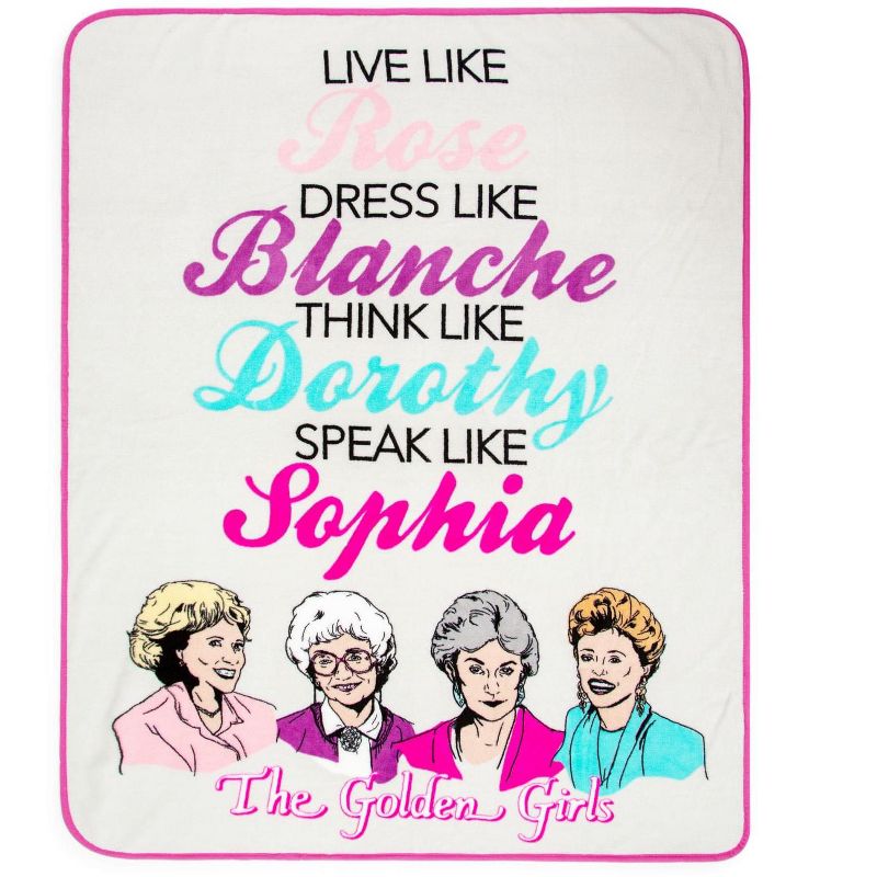 Silver Buffalo The Golden Girls "Live Like" Micro Plush Throw Blanket | 45 x 60 Inches, 1 of 7
