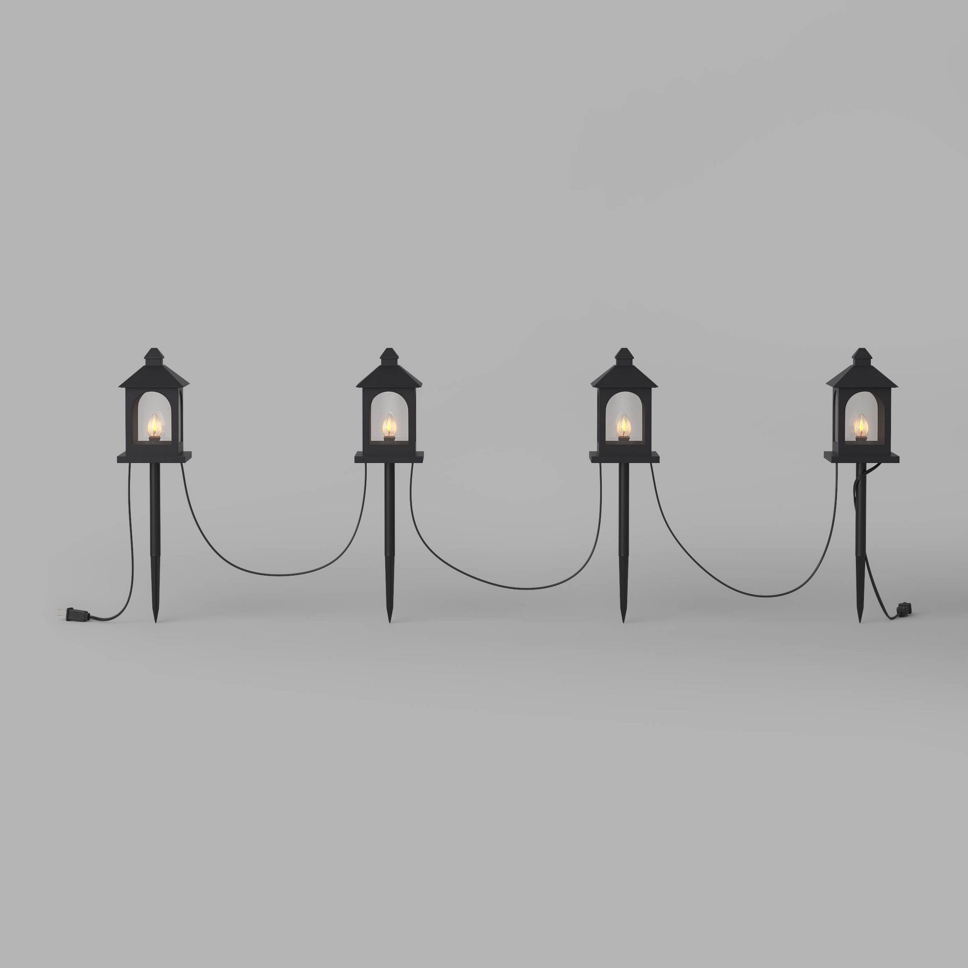 4pk LED Christmas Lantern Pathway String Lights - Wondershop™