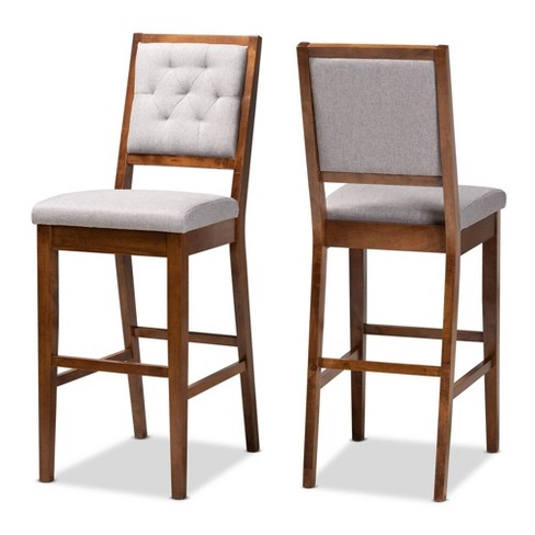 South 28 Seat Height Upholstered Bar Stool With Rubberwood Legs