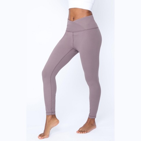 90 Degree By Reflex Carbon Interlink High Waist Crossover Ankle Legging -  Iron - Large