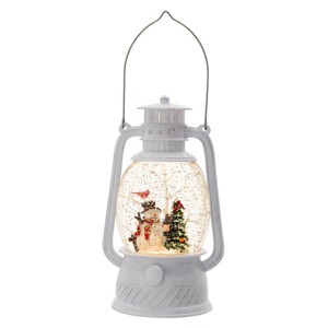 SEVOBAL Christmas Lantern with Snowman and Tree Spinning Accent Decor with 6 Hour Timer for Holiday Table Decor, Multicolored, 4.7"*4.7"*8.3" - 1 of 4