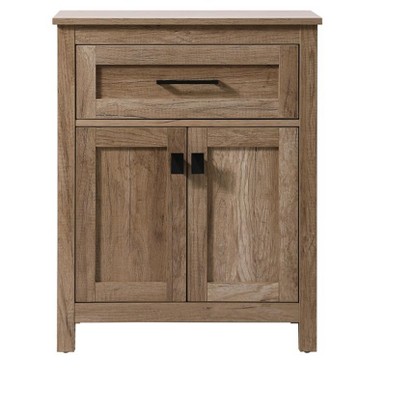 Elegant Lighting 24 Inch Wide Bathroom Storage Freestanding Cabinet In Natural Oak