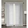 RT Designer Collection Laura Textured Sheer Rod Pocket Luxurious Modern Design Curtain Panel Pair 37" x 84" Silver - 3 of 4
