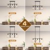 Kitchen Island Lighting£¬5-Light Adjustable Dining Room Light Fixtures, Rattan Frame Pendant Ceiling Chandelier£¬Modern Pendant Lighting - 3 of 4
