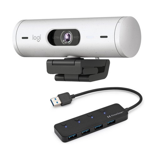 Rose parade ægteskab Logitech Brio 500 Full Hd 1080p Webcam Bundle With 4-port Usb Hub  (off-white) : Target
