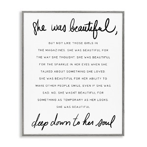 Stupell Industries She Was Beautiful Quote Framed Giclee Art, Gray, 11" x 14" - 1 of 4
