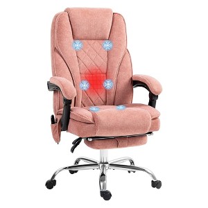 QingMoon Massage Office Chair, Adjustable Swivel Desk Chairs, Velvet Computer Chair with 6 Vibration Point and Heat for Home Office - 1 of 4