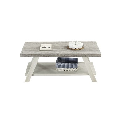 NicBex 48 Inch Rectangle Coffee Table with Storage Shelf,Wood Center Table for Living Room,Ding Room,Bedroom