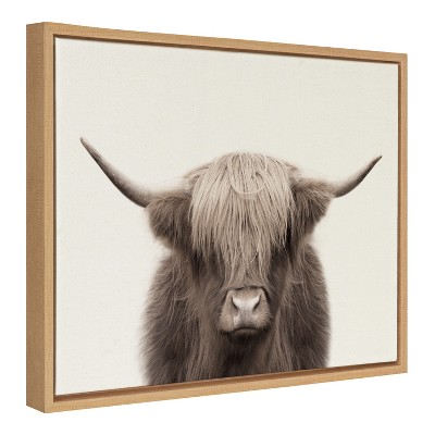 Hey Dude Highland Cow Framed Canvas Wall Art