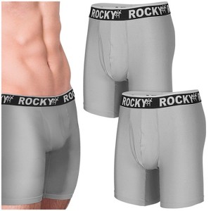 Rocky Men's Boxer Briefs 9", 2 PACK, 4-Way High Performance Pouch Underwear, Tagless - 1 of 4