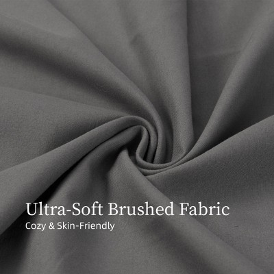 Skyzone Queen 4-Piece Brushed Microfiber Bed Sheet Set - 14" Deep Pocket, Fade & Shrink Resistant, Grey 90" x 102" — фото 4