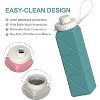 Link Collapsible 20oz Water Bottle Silicone Lightweight Foldable Portable Water Bottle Reusable Leakproof for Travel Camping Hiking Cycling & More - 2 of 4
