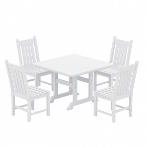 WestinTrends 5 Piece Outdoor Patio Dining Set Outdoor Square Table and Chair Set - 1 of 4
