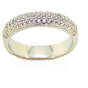 Dana Pave Anniversary Wedding Band Cubic Zirconia Womens Ginger Lyne Collection - 1 of 4