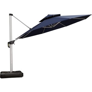 PURPLE LEAF 13 Feet Patio Umbrella Outdoor Round Double-Top Aluminum Umbrella Cantilever Patio Umbrella for Garden Deck Pool Patio - 1 of 4