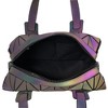 AmeriLeather Medina Geometric Handbag – Reflective PVC, Top Zip, Convertible Carry with Strap, 10.5" Flash-Glow Tote - 3 of 4