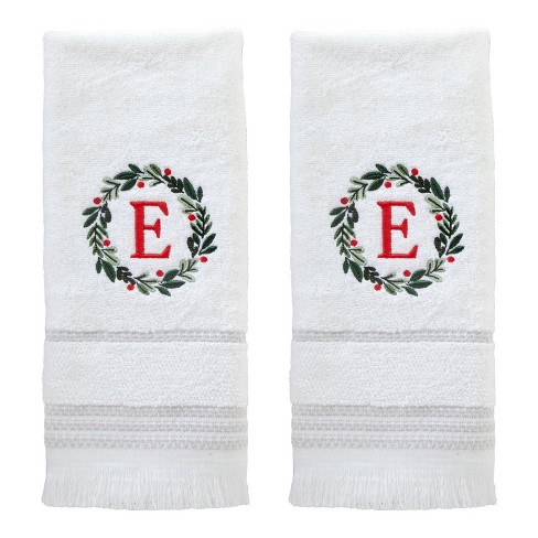 SKL Home 2pk Wreath Monogram Hand Towels "E" - image 1 of 4