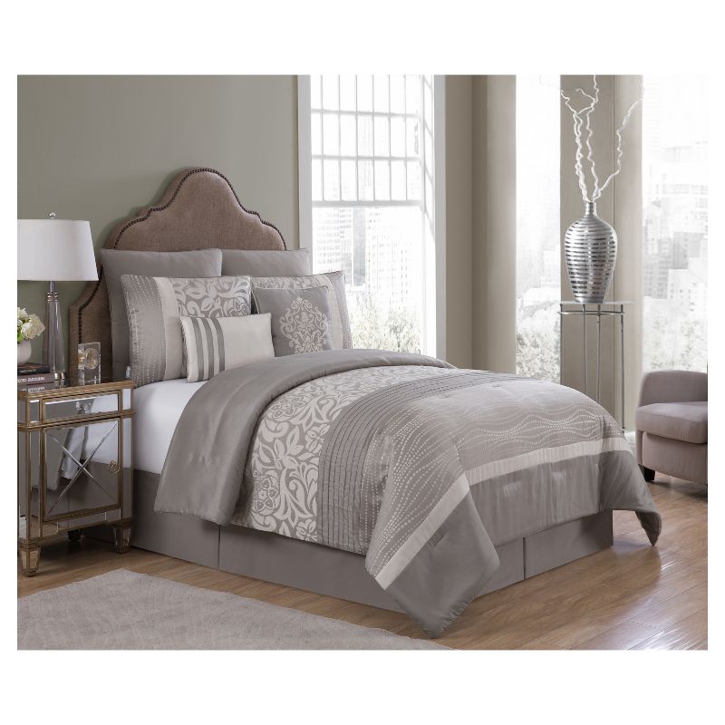 Taupe Arcadia Comforter Set 8pc - VCNY, 4 of 7