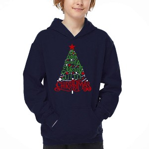 LA Pop Art Have Yourself a Merry Little Christmas - Boy's Word Art Hooded Sweatshirt - 1 of 4