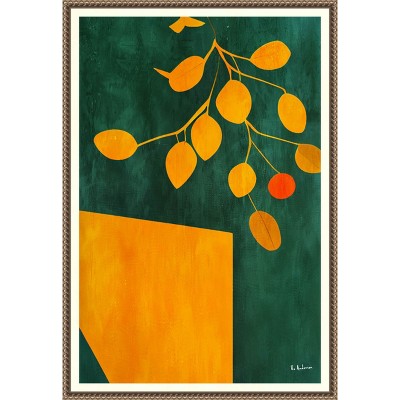 Amanti Art Golden Autumn Leaves by Bo Anderson Canvas Wall Art Print Framed 16 x 23-in.