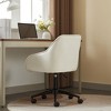 NicBex Office Chair with Adjustable Height Modern Rotatable Velvet Fabric Vanity Chair Computer Chair with 5 Wheels for Office, Study, Bedroom, Beige - 2 of 4