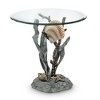 SPI Home Shells and Seagrass End Table – Coastal Metal Accent Table, 21" H x 22" W, Ocean-Inspired Design for Living Spaces - 3 of 3