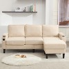 SKRAN 3-seat Sectionals with Storage Ottoman & 2 Cup Holders, L-Shaped Combo Sofa, for living room apartment bedroom and compact room - 3 of 4