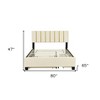 HomeRoots Beige Tufted Velvet Upholstered Queen Bed Frame With Trundle And Drawers - 3 of 4