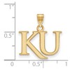 Black Bow Jewelry 14k Yellow Gold Kansas Jayhawks NCAA Small Pendant - 2 of 3