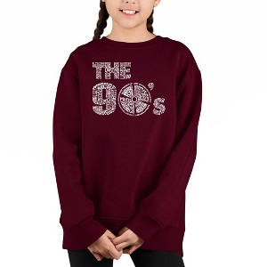 LA Pop Art 90S - Girl's Word Art Crewneck Sweatshirt - 1 of 3