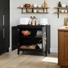 GlasFlength Kitchen Storage Accent Kitchen Cabinet Storage Cabinet Morden Sideboard Cabinet 2 Doors for Dining Room, Black, 31.5"*14.96"*29.92" - 3 of 4