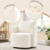 KWPZQEB Swivel Barrel Chair, Modern Upholstered Round Accent Arm Chairs, 360° Swivel Small Single Sofa Armchair for Living Room, Bedroom, Reading Room - 3 of 4