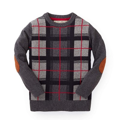 Hope & Henry Boys' Crewneck Pullover Sweater With Elbow Patches (grey ...