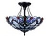 Homestock Grenville Victorian Tiffany-Style Dark Bronze 2 Light Semi-Flush Ceiling Fixture 16" Wide - 2 of 4