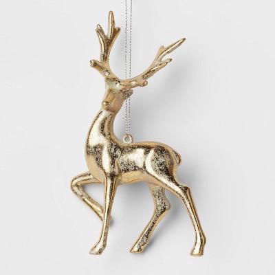 Metallic Foil Deer Christmas Tree Ornament Gold - Wondershop™: Indoor ...