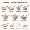 Itopfox Ceramic Cookware Set, Non-Toxic Nonstick Pots and Pans for Induction Stovetops, Healthy Kitchen Cooking Set with Frying Pans and Saucepans - 2 of 4