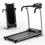 Costway 2 HP Folding Treadmill Motorized Running Machine 12 Preset Program & LCD Display Black/White