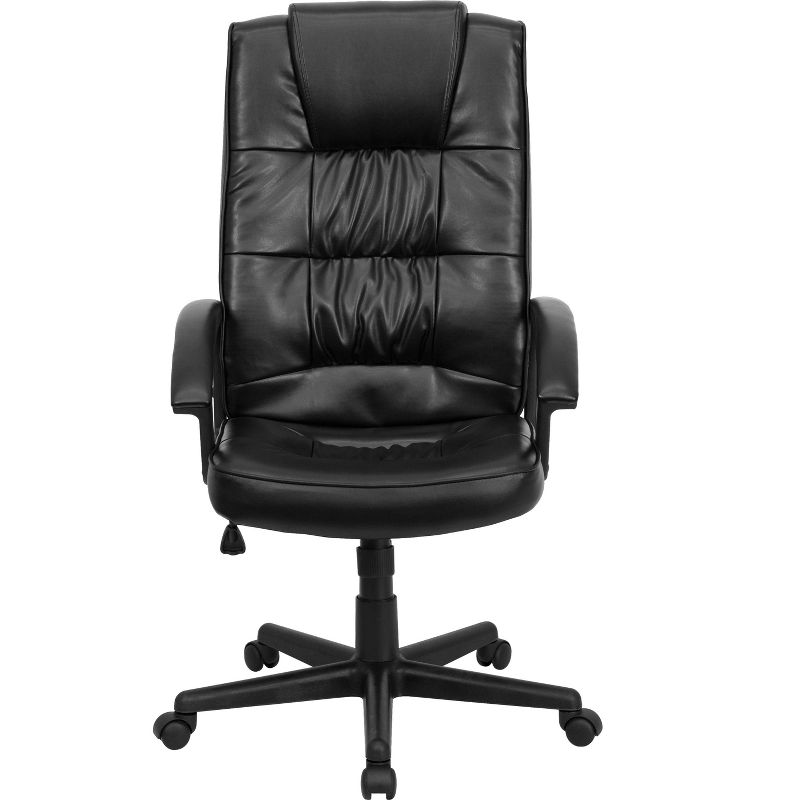 Flash Furniture Nora High Back Black LeatherSoft Executive Swivel Office Chair with Arms, 5 of 6