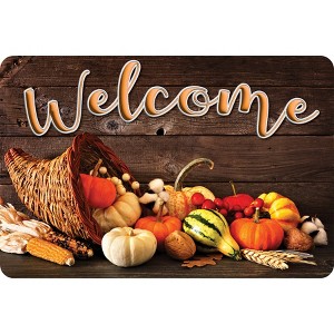 Ashley Productions® The Original Fun Mat™, Welcome Mat, 15.5" x 23.5", Fall Cornucopia Welcome - 1 of 1