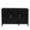 Features 3-Door Metal Handle Sideboard and Storage Cabinet Suitable For Hallway, Entrance Hall, Living Room, and Bedroom - ModernLuxe - image 4 of 4