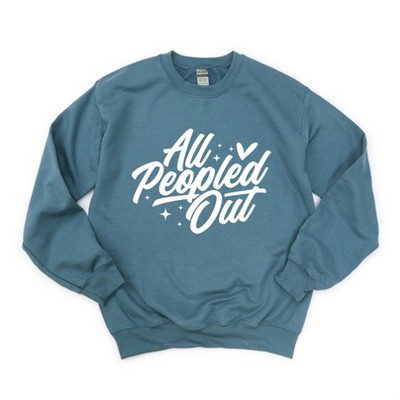 Simply Sage Market Women's Graphic Sweatshirt All Peopled Out Cursive