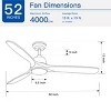 Multi Speed Fan Control, LED Dimmable 52" Indoor Ceiling Fan Ceiling Chandelier Fan With Remote, Timing Function, Memory Function-The Pop Home - 4 of 4